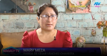 Naldy Saldaña negó romance con César Sánchez, pero su esposa responde con inesperada acusación. Captura: Magaly TV La Firme.