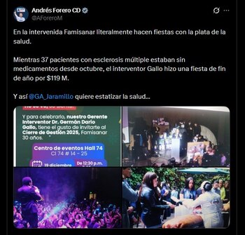 El representante Andrés Forero denunció