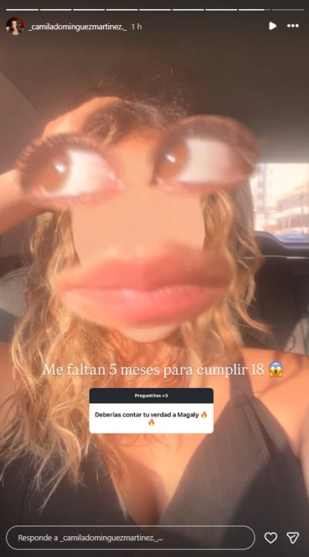 La hija de Christian Domínguez y Melanie Martínez genera expectativa al responder que faltan 5 meses para alcanzar la mayoría de edad. (Instagram Camila Domínguez)