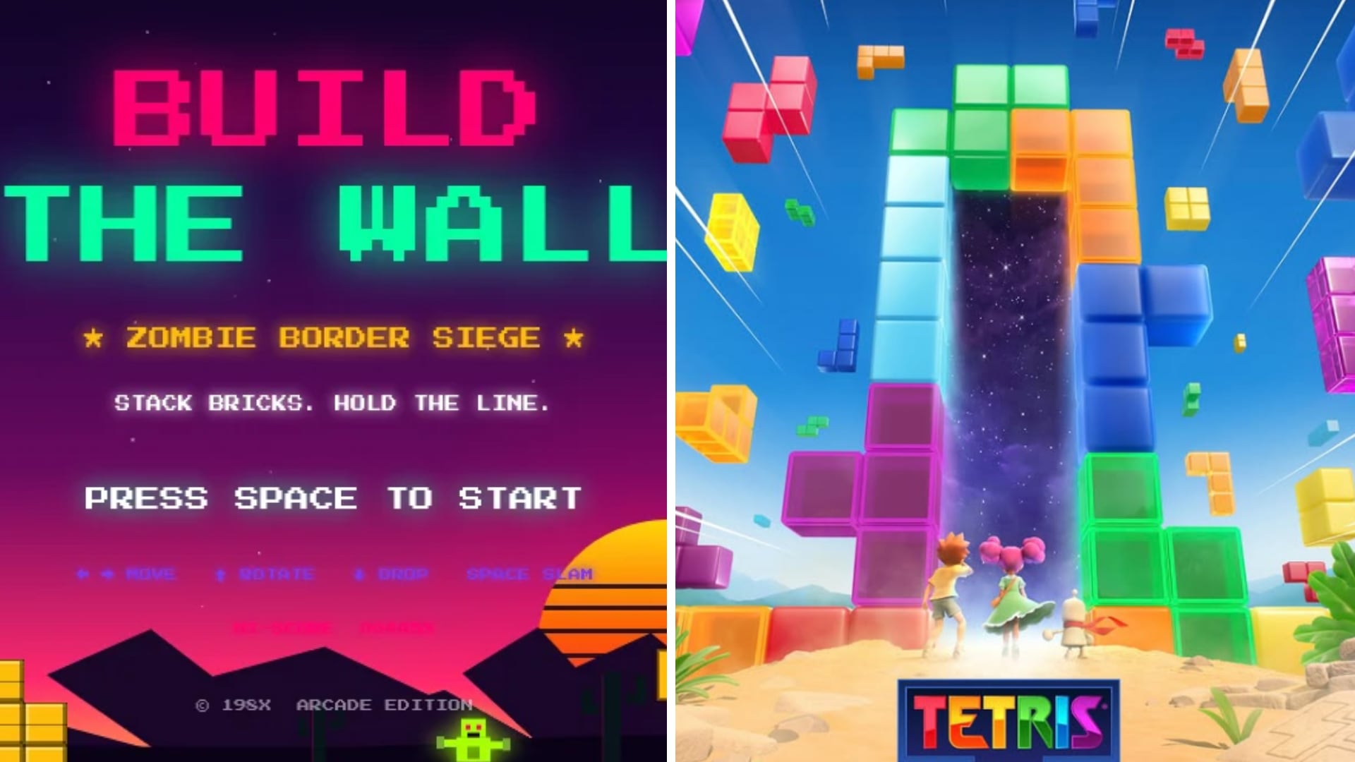 Build the Wall se lanzó a comienzos de esta semana como parte de la nueva sección de juegos en línea de la Casa Blanca.
(Composición Infobae: WhiteHouse.gov / Instagram/Tetris)