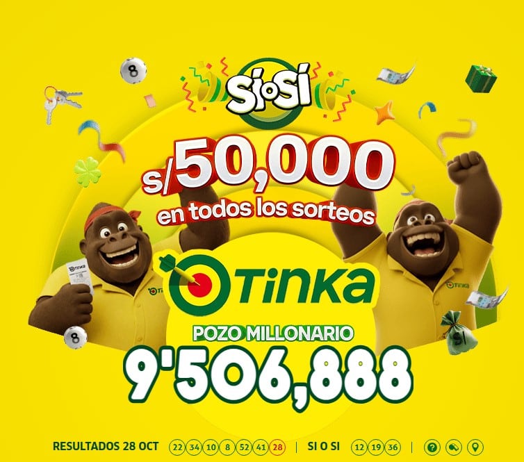 La Tinka HOY 18 de octubre: conoce los números ganadores y el nuevo Pozo Millonario. Captura: La Tinka.