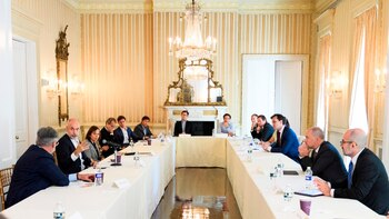 Larreta durante la reunión con