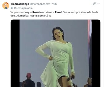 Rosalía excluye a Perú de