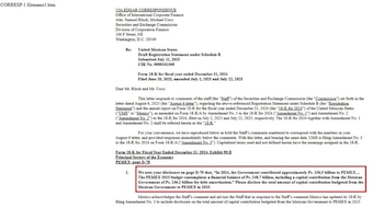 Carta de Pemex a la SEC de EEUU