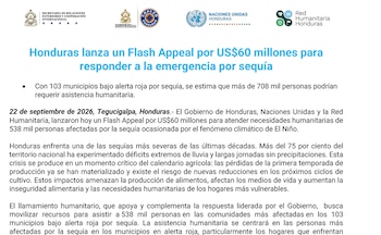 El plan de ayuda destinará recursos a la seguridad alimentaria, salud, saneamiento e higiene, y prevención de violencia.