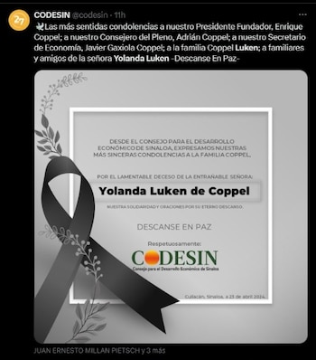 La CODESIN lamentó el fallecimiento