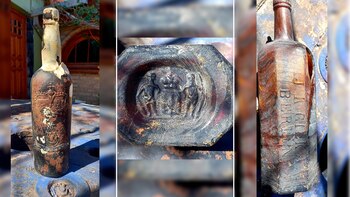 Una botella alemana que halló