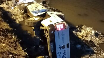 Así terminó el patrullero en