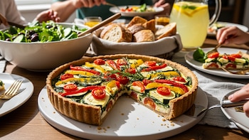 Receta de tarta de verduras y ricota con masa integral, rápida y fácil