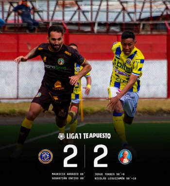 FC Cajamarca y Juan Pablo II igualaron a dos en el primer partido de la fecha 1 del Torneo Clausura 2026.