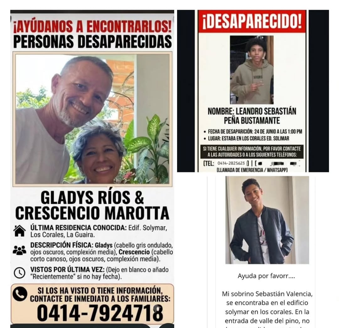 Imágenes de la búsqueda de desaparecidos en La Guaira.