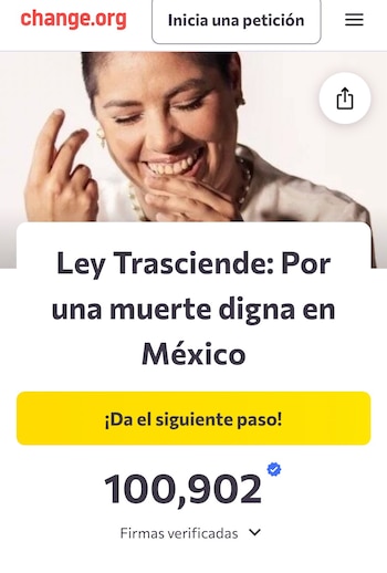 La petición en la plataforma