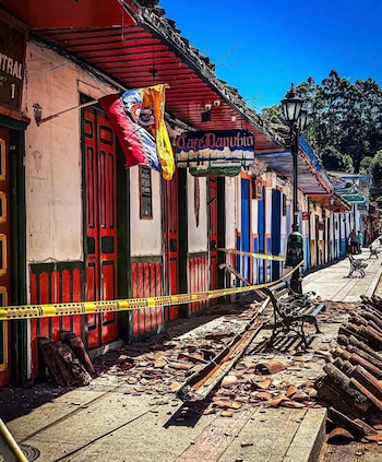 Pueblo de Salento, en el departamento del Quindío luego del terremoto - crédito redes sociales