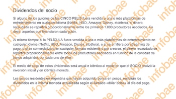 Texto mecanografiado con el título Dividendos del socio sobre fondo blanco con marcas de agua repetidas