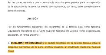 PJ rechaza supender condena de Guillermo Bermejo