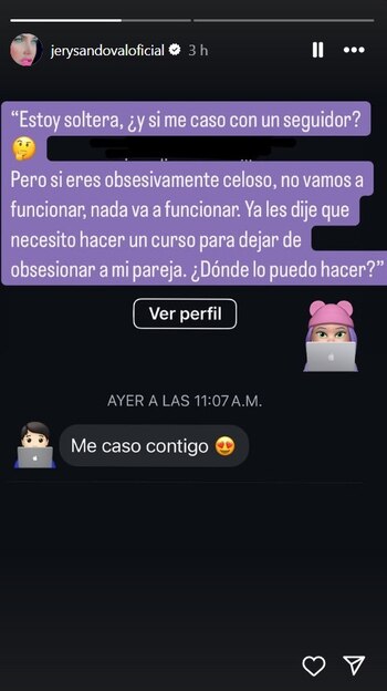 Jery Sandoval está soltera y