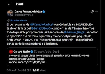 Carlos Fernando Motoa habló en