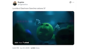 Memes tras la anulación del gol de Dávinson Sánchez - crédito @rugelastico/X