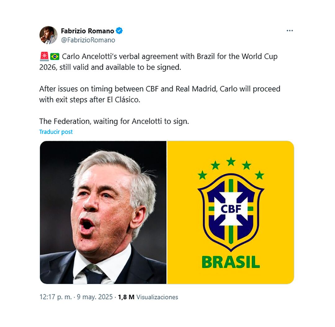 El posteo de Fabrizio Romano