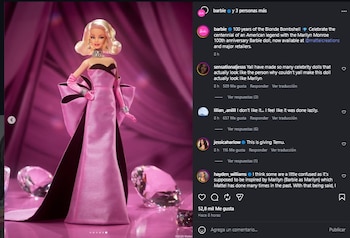 Barbie lanzó una muñeca de colección inspirada en Marilyn Monroe. (Instagram)