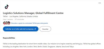 Oferta laboral de TikTok en