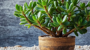 Maceta elegante con una Crassula