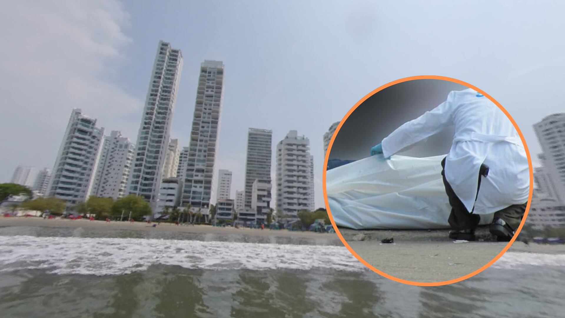 Un turista inglés que había llegado a Cartagena para celebrar su matrimonio falleció ahogado en las playas de El Laguito - crédito montaje Colprensa - Google Maps