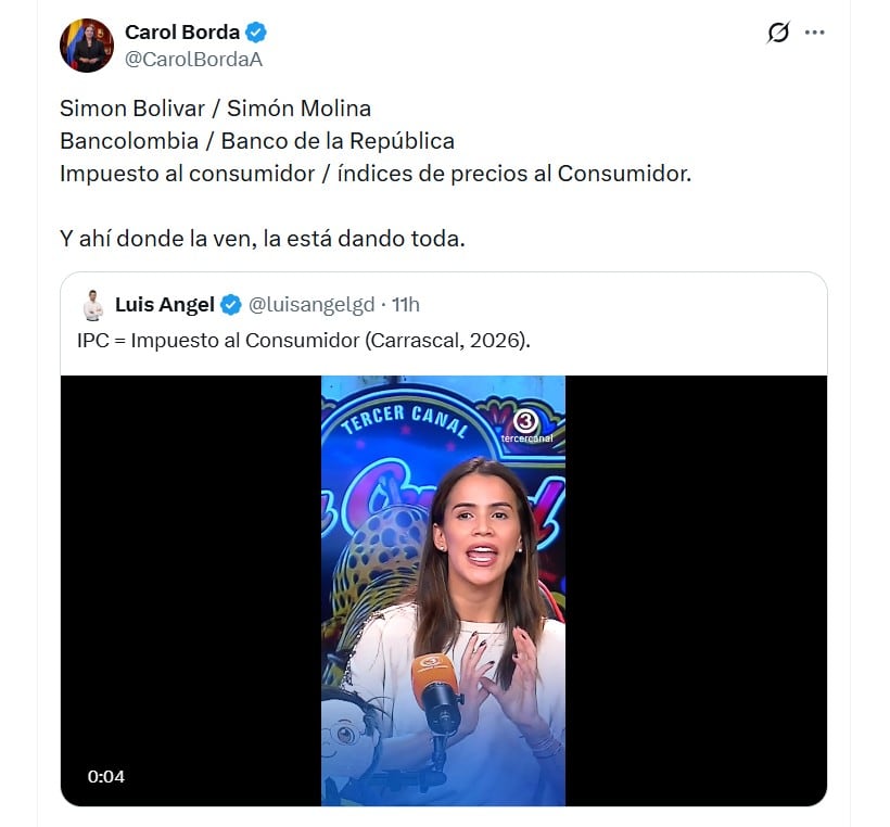 Carol Borda publicó una lista de comparaciones entre expresiones que atribuyó a Carrascal en diferentes momentos - crédito @CarolBordaA/X