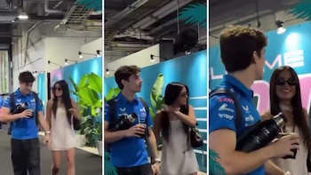 Así llegaron Maia Reficco y Franco Colapinto a la clasificación del GP de Fórmula 1: risas, mates y gestos de amor
