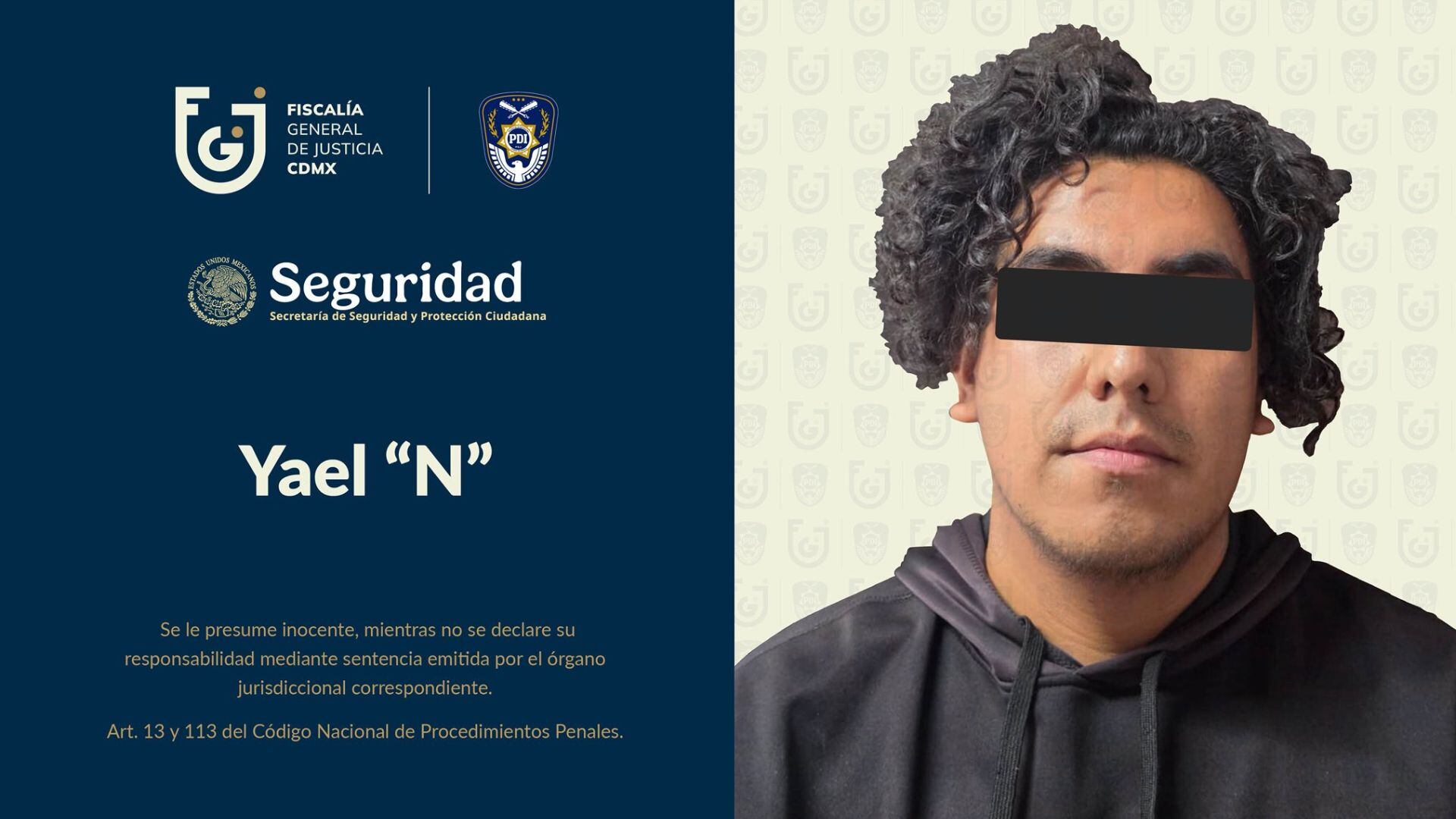 El NCMEC reportó que Yael “N” almacenó y compartió material sexual de menores en marzo de 2025. (FGJCDMX)