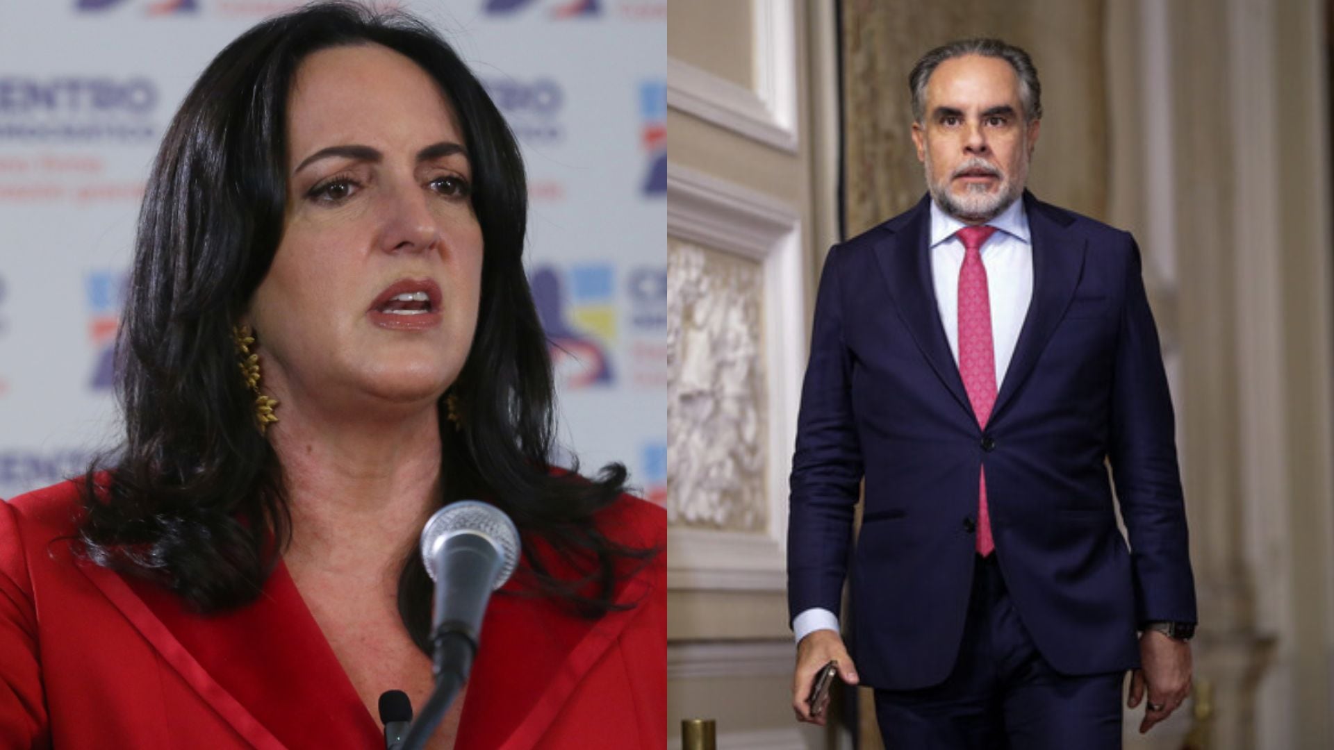 María Fernanda Cabal y Armando Benedetti protagonizan el cruce por la competencia del Ejecutivo frente a las sanciones por ausentismo en el Congreso - crédito Montaje Infobae (Colprensa y Presdiencia)