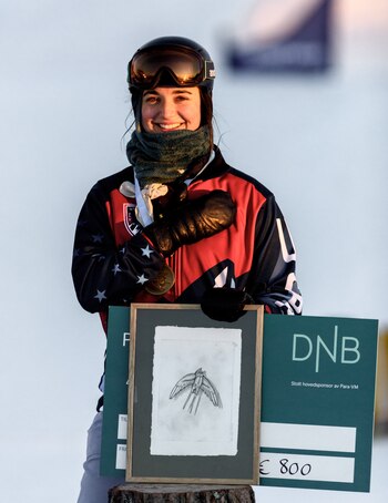 Brenna Huckaby celebrates victory at