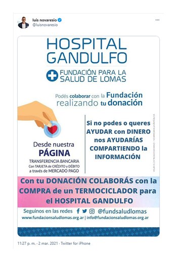 El apoyo de Luis Novaresio