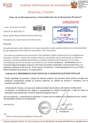 Piden al JNE excluir a Fernando Rospigliosi.