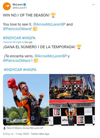 la escudería británica felicitó a