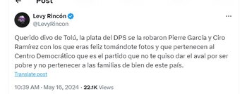 Levy Rincón le respondió a