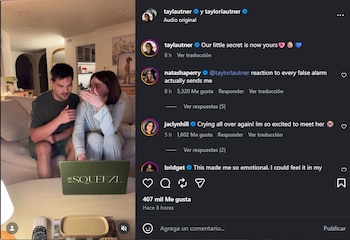 Taylor Lautner y Tay Lautner compartieron el sexó de su bebé con sus seguidores. (Instagram)
