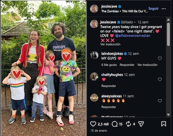 Jessie Cave celebró su aniversario número 12 con Alfie Brown. (Instagram)