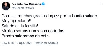 El expresidente Fox confió en