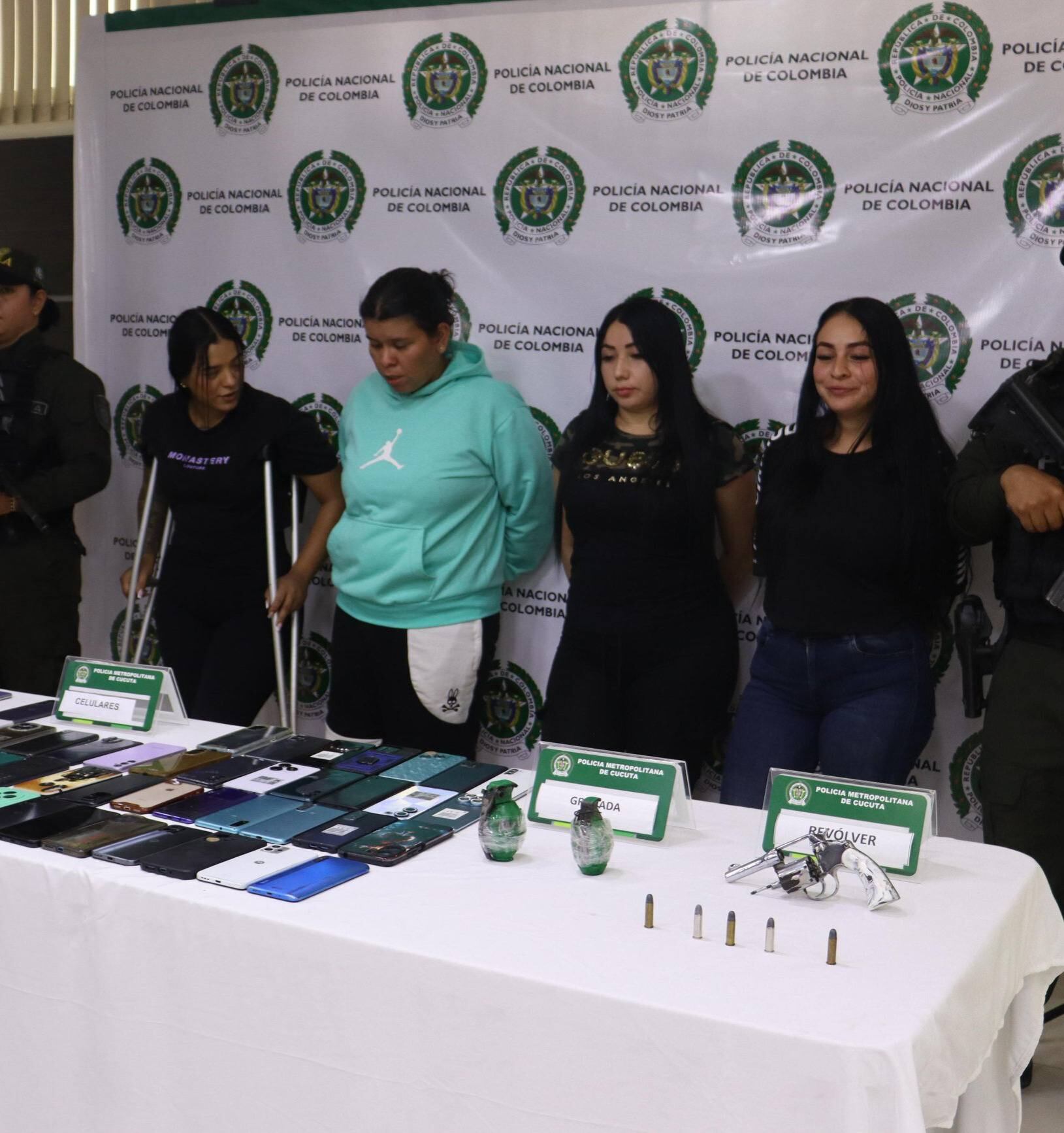 Las capturadas serían parejas de varios delincuentes dentro de la organización delincuencial - crédito Policía Cúcuta