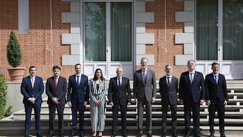 El rey Felipe VI recibe en audiencia a la junta directiva de Nokia España con motivo de su centenario