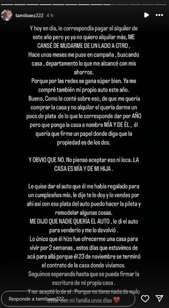 El contundente mensaje de Tamara