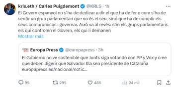 Tuit de Carles Puigdemont.