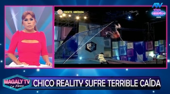 Gabriel Meneses podría ser operado tras fuerte accidente en reality de competencia. Captura: Magaly TV La Firme.