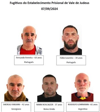 Datos de los cinco presos fugados en Portugal. (SNCGP)