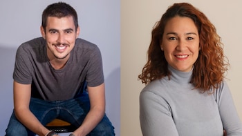 Imagen de Laura Pérez y Miquel Misse. coautores de 'Sala de máquinas' junto a Marta Cruells (Debate/Leyre Pérez González)