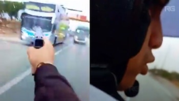 Extorsionadores graban ataque a balazos contra bus de Las Estrellas de la Cumbia en plena Panamericana Norte