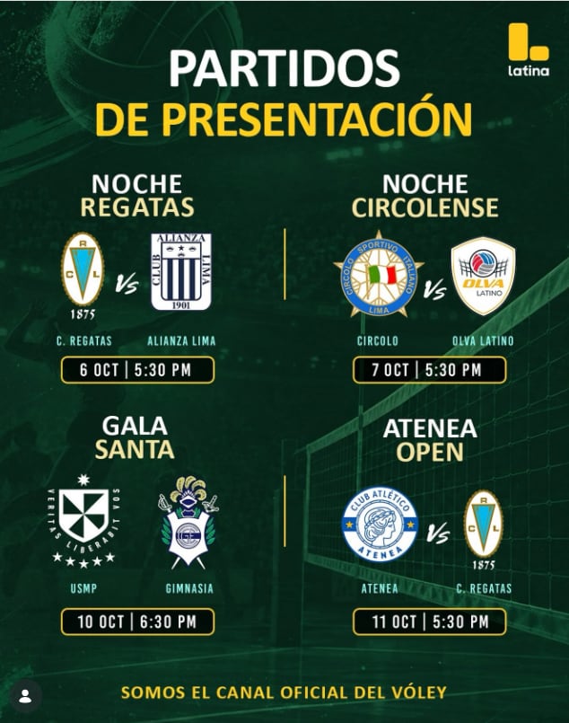 Latina TV transmitirá las presentaciones de los clubes de la Liga Peruana de vóley 2026/2027