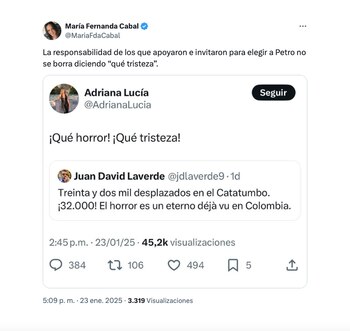 Con este mensaje, la senadora