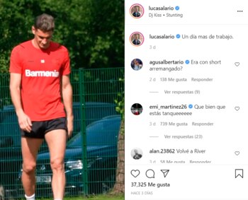 Posteo de Alario y comentario